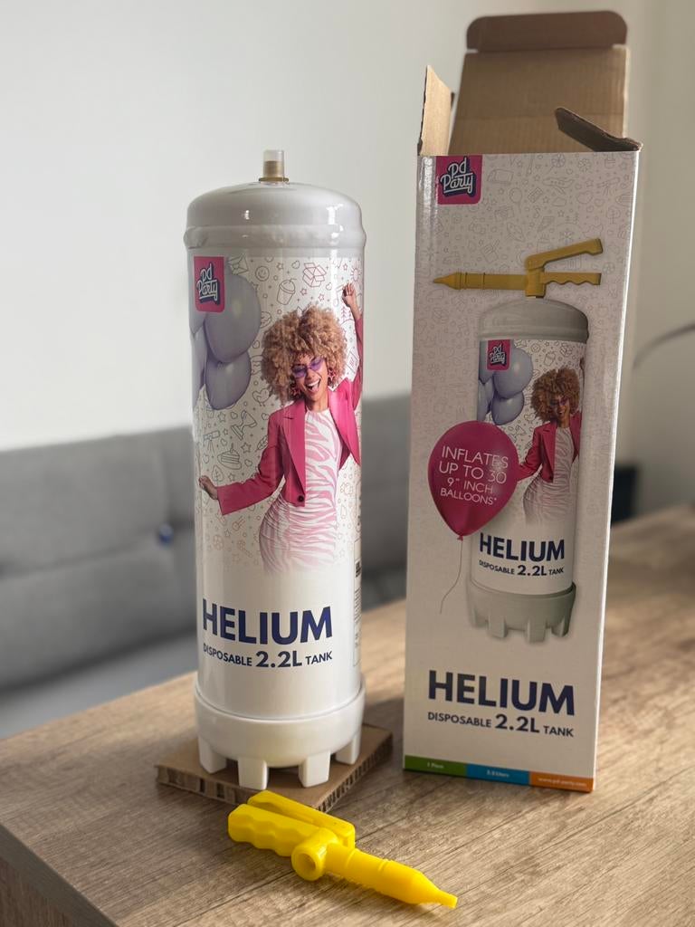 Helium nieuw nooit gebruikt., Hobby en Vrije tijd, Feestartikelen, Ophalen of Verzenden, Nieuw