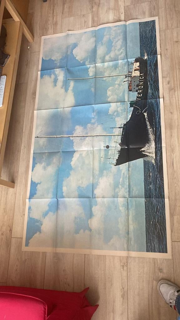 Grote poster Veronica schip, Ophalen of Verzenden, Gebruikt