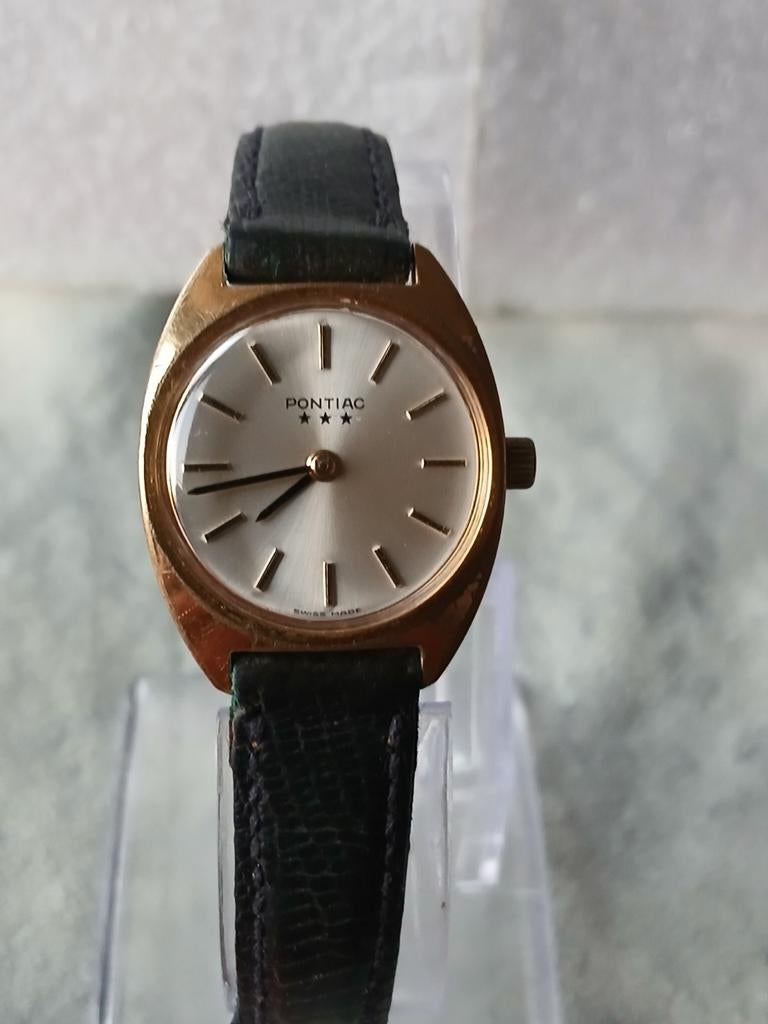 Vintage Pontiac 3 ster dames polshorloge jaren zestig, Ophalen of Verzenden