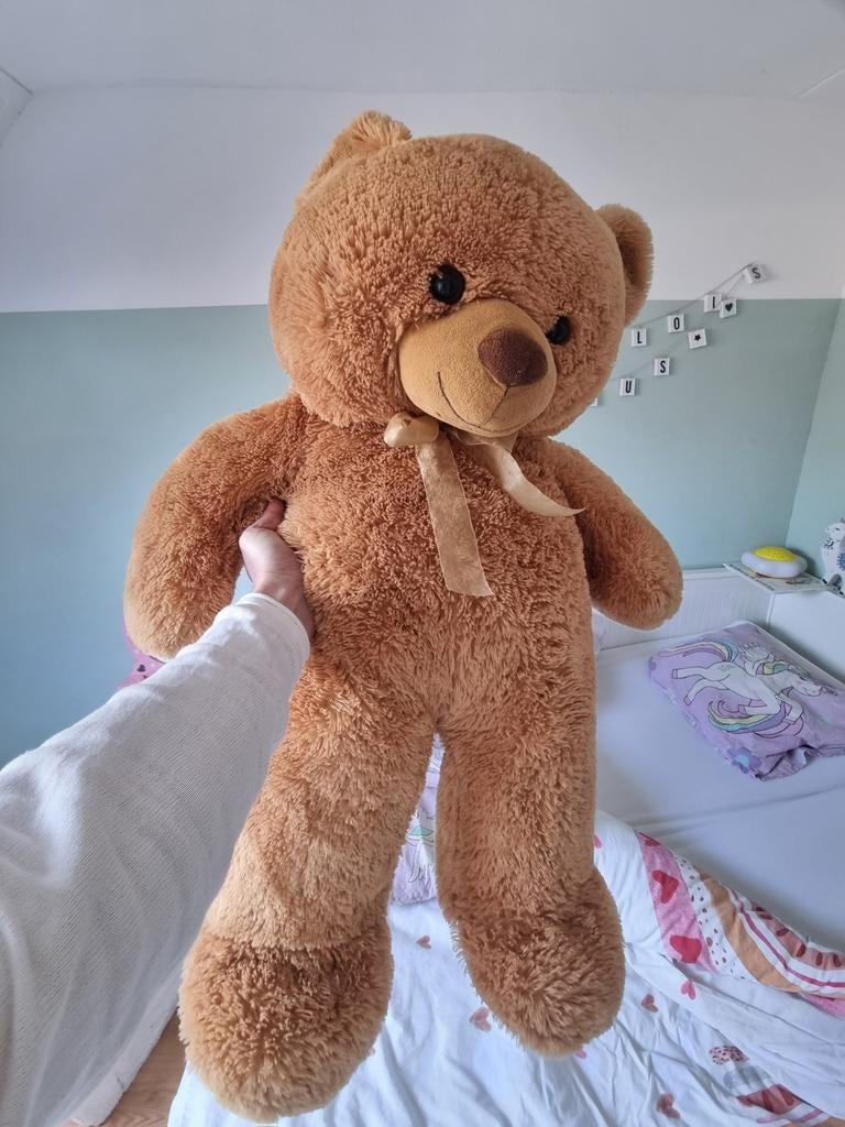 Grote Bruine Knuffelbeer - Meer dan 1 Meter Hoog, Ophalen of Verzenden, Zo goed als nieuw, Beer