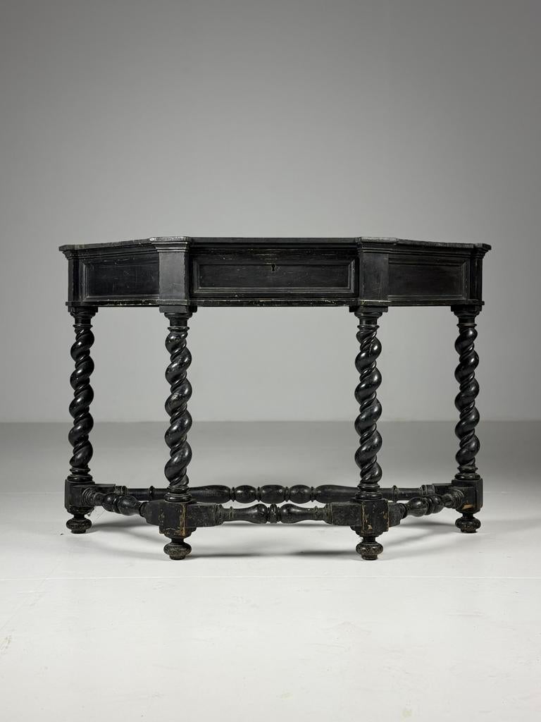 Sidetable 19e eeuw zwart, Ophalen, Zo goed als nieuw, 25 tot 50 cm, Rechthoekig