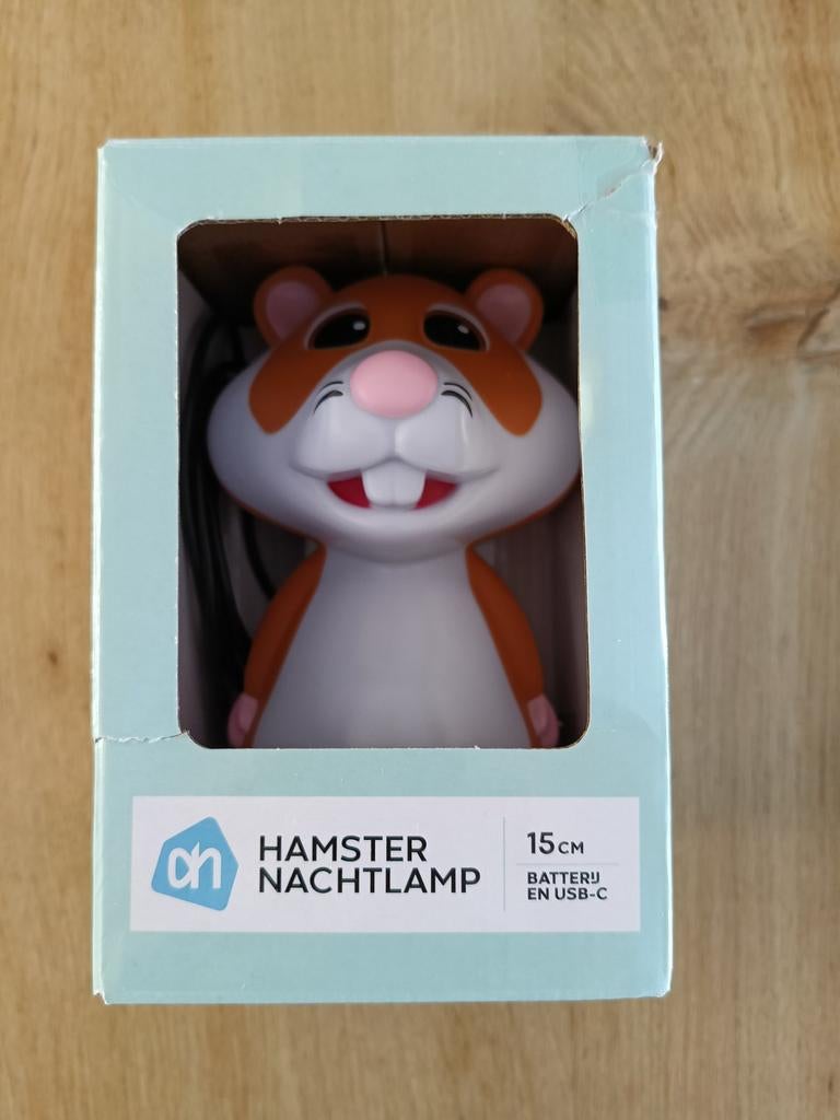 AH Hamster Nachtlamp 15cm - Nieuw in doos, Ophalen of Verzenden, Nieuw, Kindvriendelijk, Speels