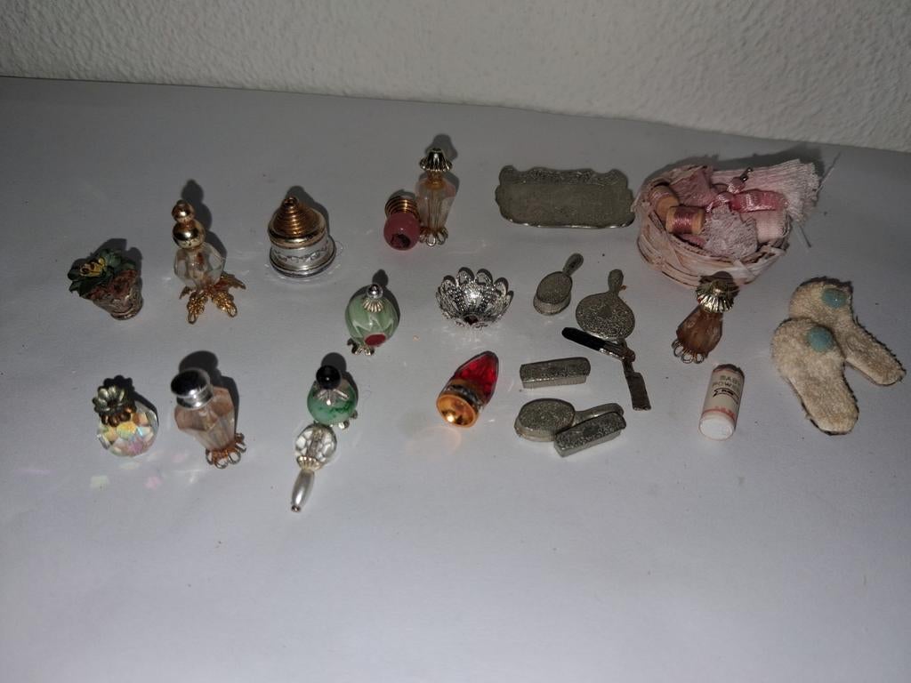 Miniatuur badkamer set voor poppenhuis, vintage, Verzamelen, Poppenhuizen en Toebehoren, Poppenhuis, Ophalen of Verzenden