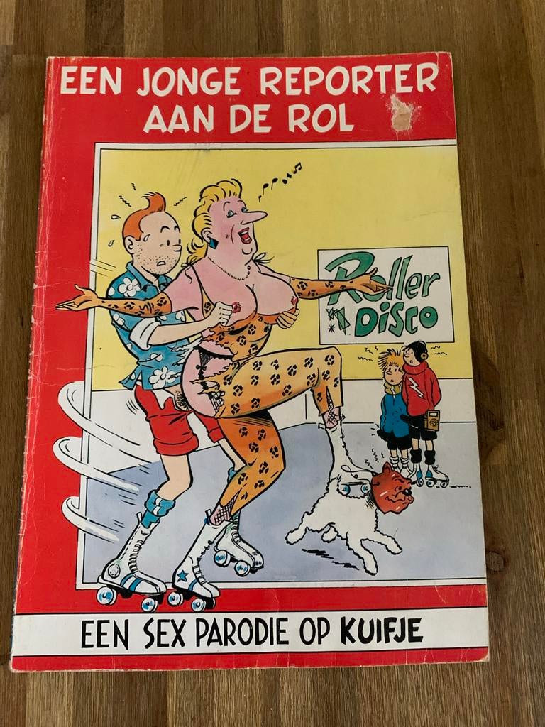 Een Jonge Reporter Aan De Rol - Kuifje parodie, Eén stripboek, Ophalen of Verzenden, Gelezen