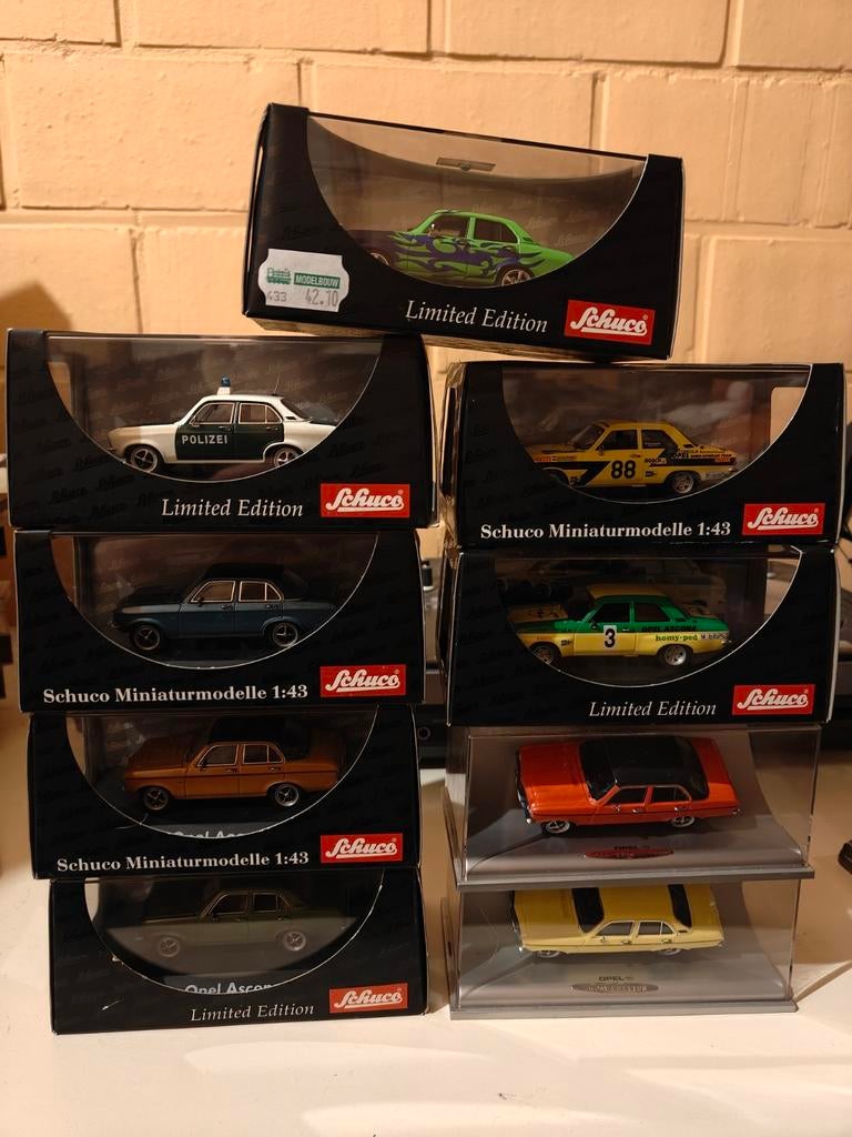 Schuco Opel Ascona A 1/43 9 stuks, Ophalen of Verzenden, Nieuw, Auto, Schuco