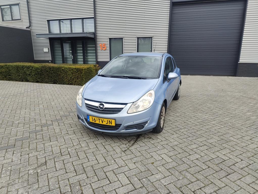 Opel Corsa 1.4-16V Enjoy NIEUWE APK (bj 2007), Gebruikt, 4 cilinders, Blauw, Origineel Nederlands