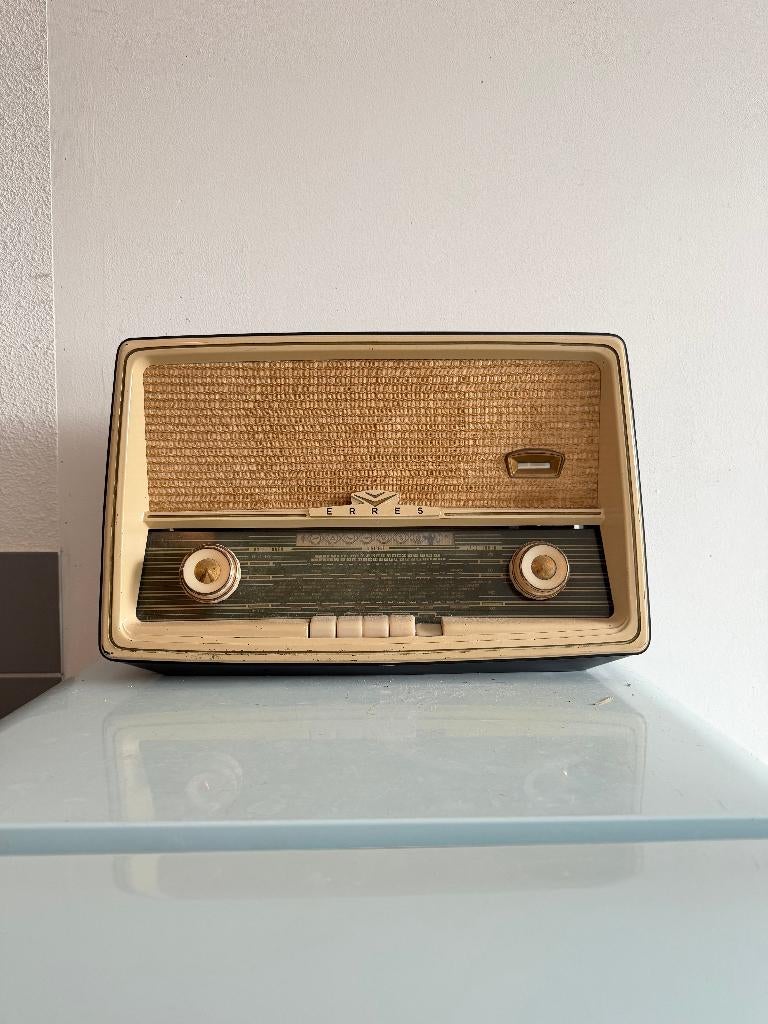 Vintage ERRES bluetooth buizenradio – jaren 50 / retro radio, Audio, Tv en Foto, Radio's, Ophalen, Gebruikt, Radio