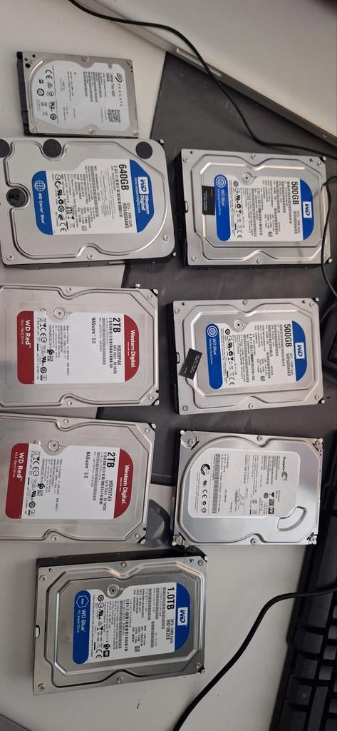 Diverse schijven 2 tb, 1tb, 500 gb 3,5 inch, Ophalen of Verzenden, Zo goed als nieuw, Desktop