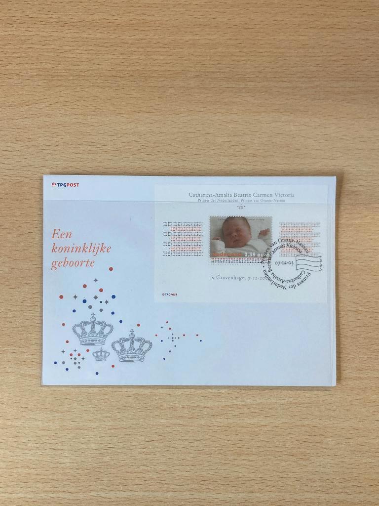 Penning en postzegel geboorte prinses Amalia 2003, Postzegels en Munten, Ophalen of Verzenden, Overige materialen, Nederland
