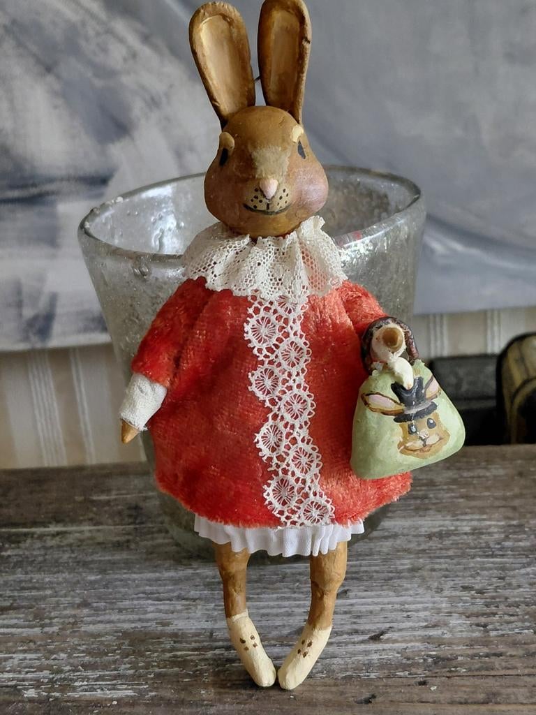 Mooie parmantige, meisje paashaas, pasen, Antiek en Kunst, Ophalen of Verzenden