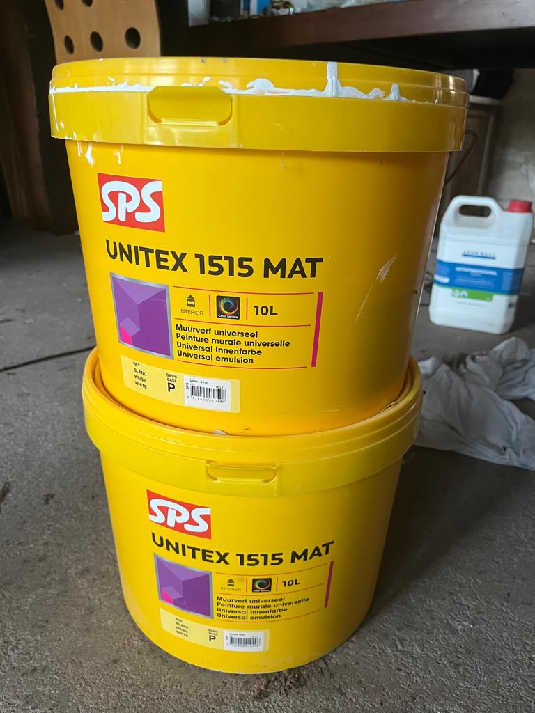 SPS professionele binnenmuurverf - wit mat - 10 + 5 liter, Doe-het-zelf en Verbouw, Verf, Beits en Lak, Ophalen, Wit, Nieuw, Verf