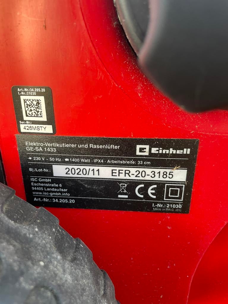 Einhell verticuteermachine GE-SA 1433, Ophalen, Gebruikt, Elektrisch
