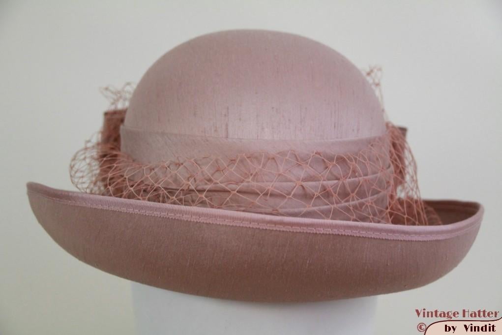 Dameshoed KayBee roze met voile en strik 55 = S tot XS nieuw, 55 cm (S, 6⅞ inch) of minder, Hoed, Nieuw, Ophalen of Verzenden