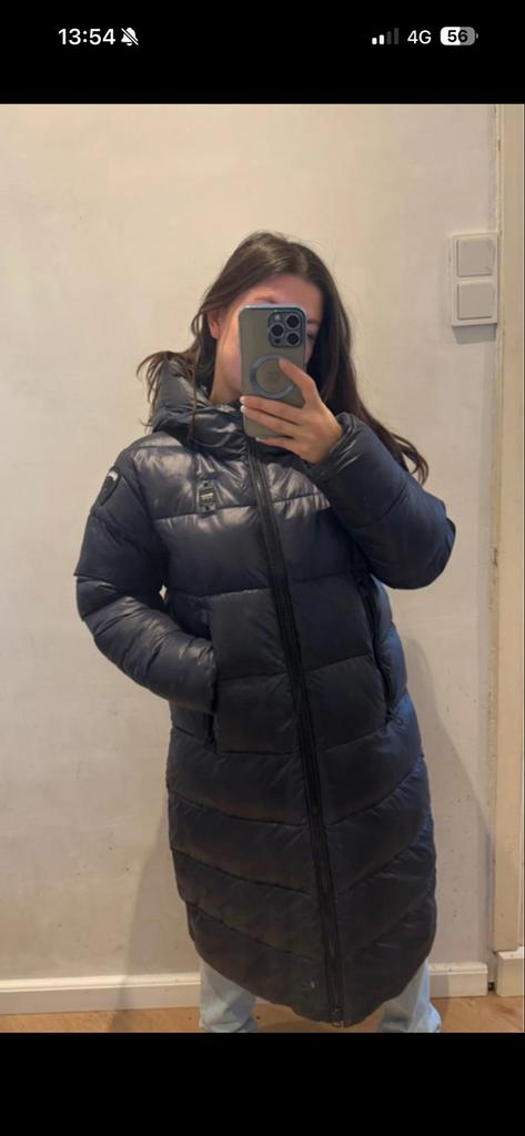 Blauer lange winterjas marineblauw maat S, Ophalen of Verzenden, Gedragen, Maat 36 (S), Blauw
