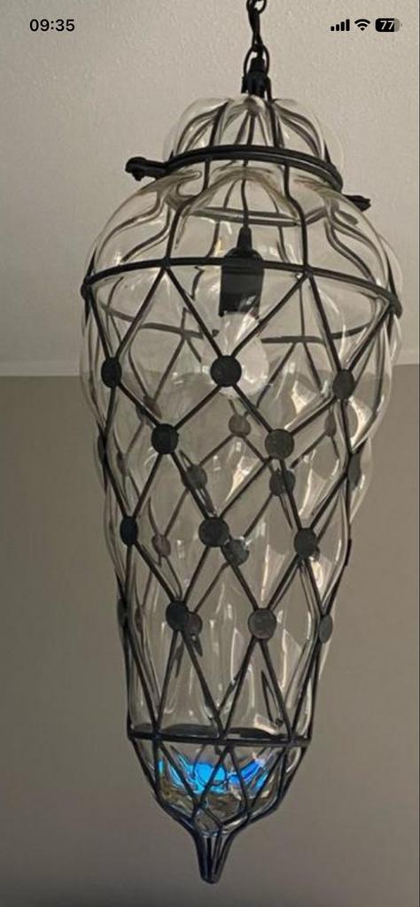 Venetiaanse hanglamp - 75 cm lengte, perfecte staat, Huis en Inrichting, Lampen | Hanglampen, Ophalen, Zo goed als nieuw, Glas