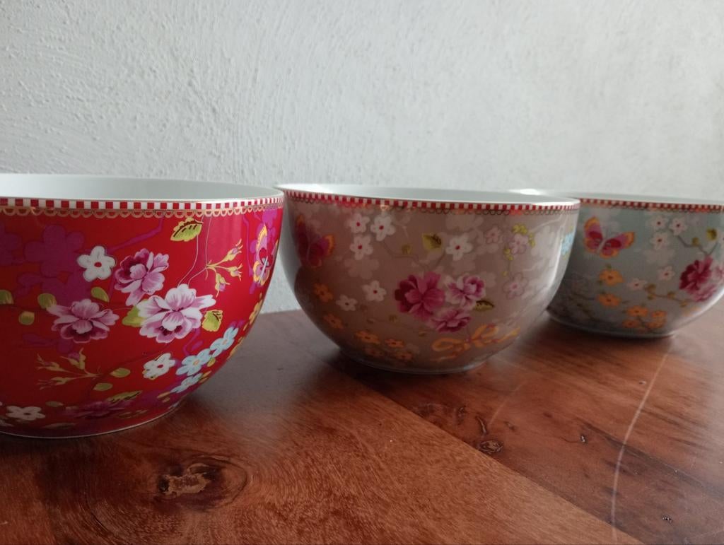 Pip Studio Home Schalen - Set van 3, Ophalen, Porselein of Keramiek, Schaal, Rond