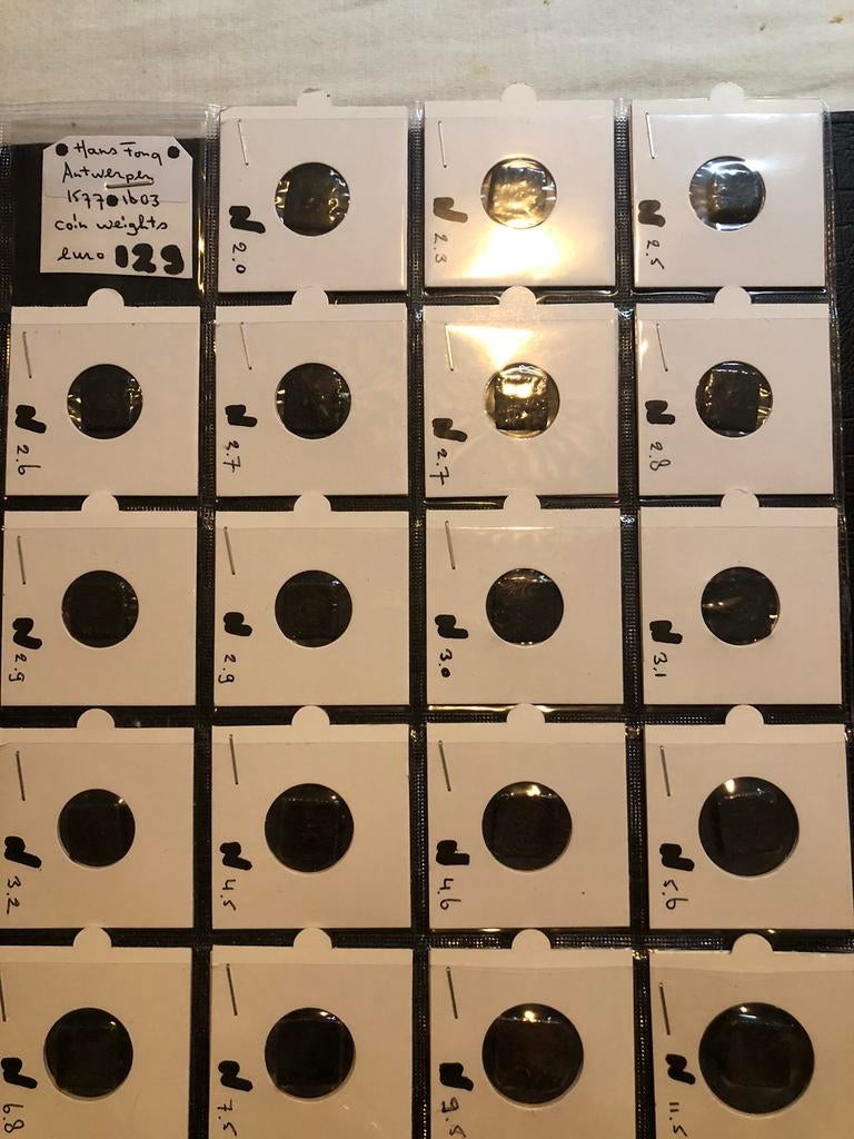 Munt-gewichten 1577-1603 hans Fonq Antwerpen, Ophalen of Verzenden, Buitenland, Munten