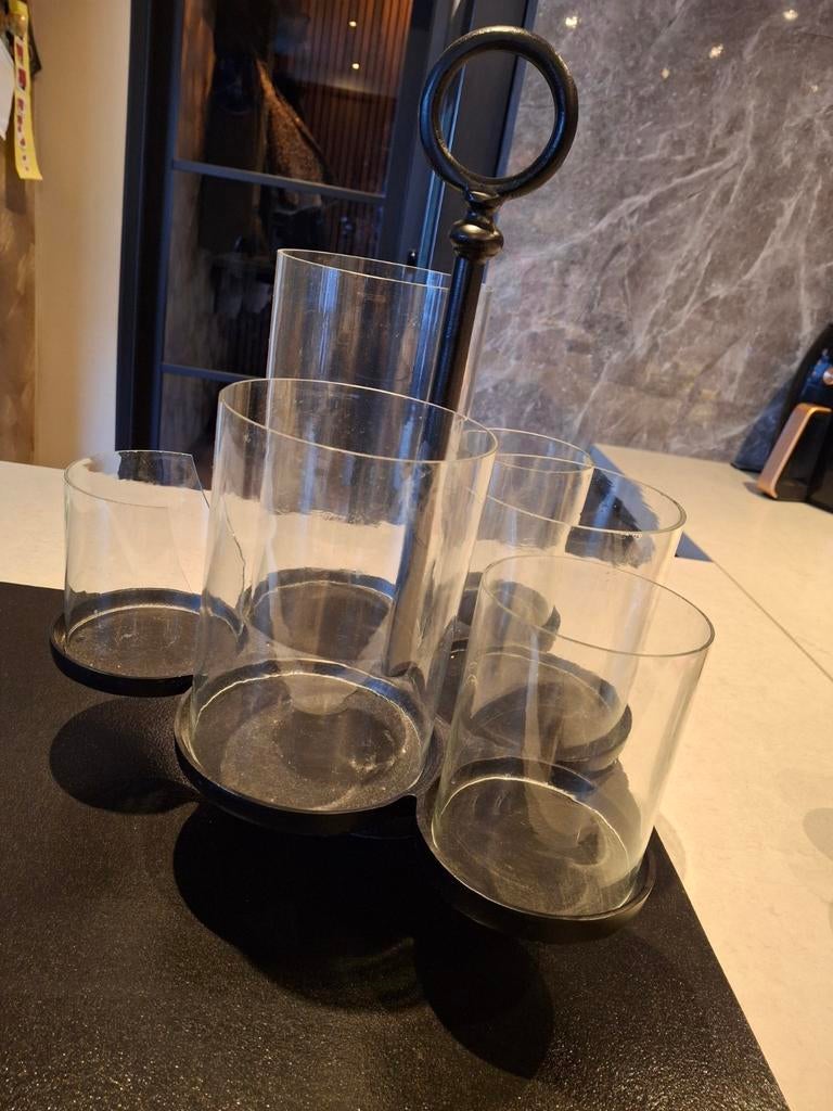 Riviera Maison Kaarshouder Lisbon Mat Zwart voor 6 kaarsen, Huis en Inrichting, Ophalen of Verzenden, Zwart, Overige materialen