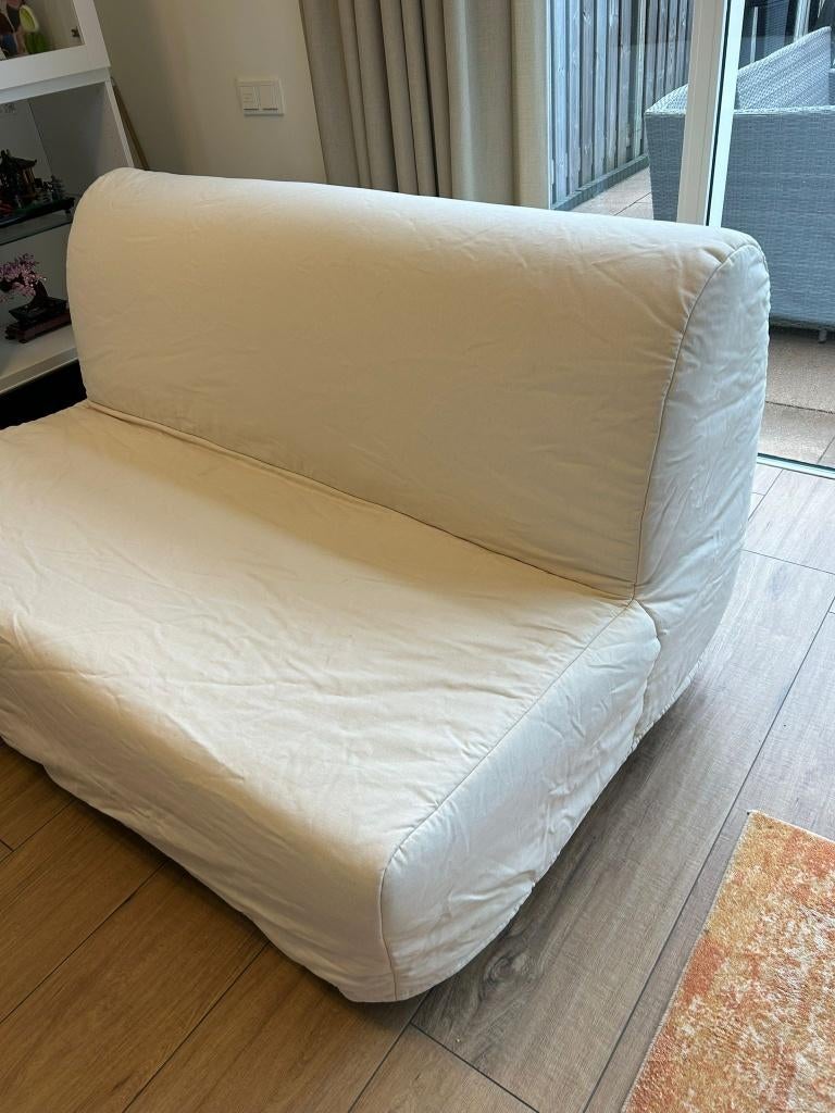 IKEA Lycksele Lovas Slaapbank, Ophalen, Crème, Tweepersoons, Zo goed als nieuw