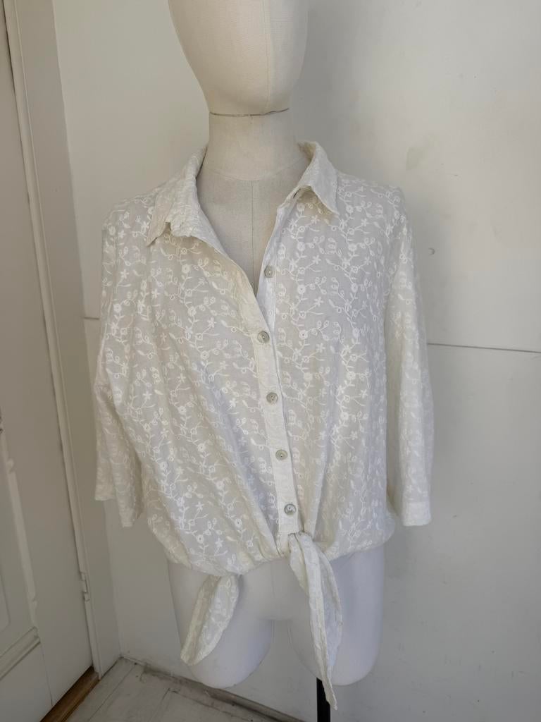 Costes blouse met borduursel, Ophalen of Verzenden, Zo goed als nieuw, Maat 38/40 (M), Wit