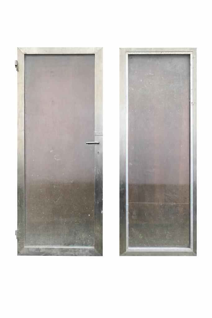 RVS deuren triple glas voor serre of uitbouw, Gebruikt, 120 cm of meer, Ophalen of Verzenden, 200 tot 215 cm