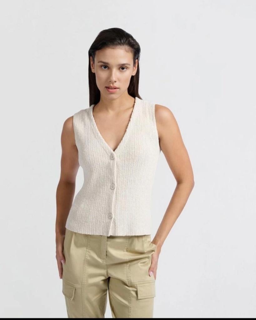 Yaya beige gilet maat M, Maat 38/40 (M), Beige, Ophalen of Verzenden, Zo goed als nieuw