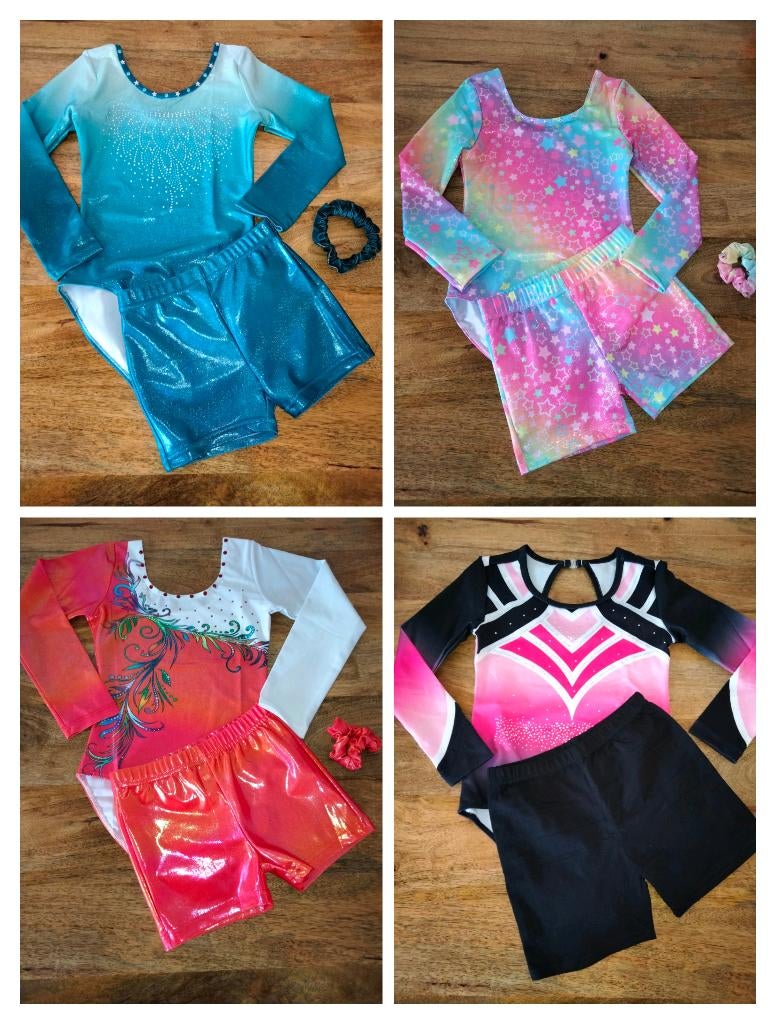 Turnpakjes lange mouwen met broekjes maat 134 AFGEPRIJSD, Kindermaat 122 t/m 140, Ophalen of Verzenden, Nieuw, Turnpak(je)