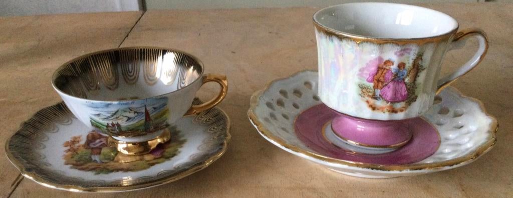 3x Limoges style kop en schotels, Ophalen of Verzenden