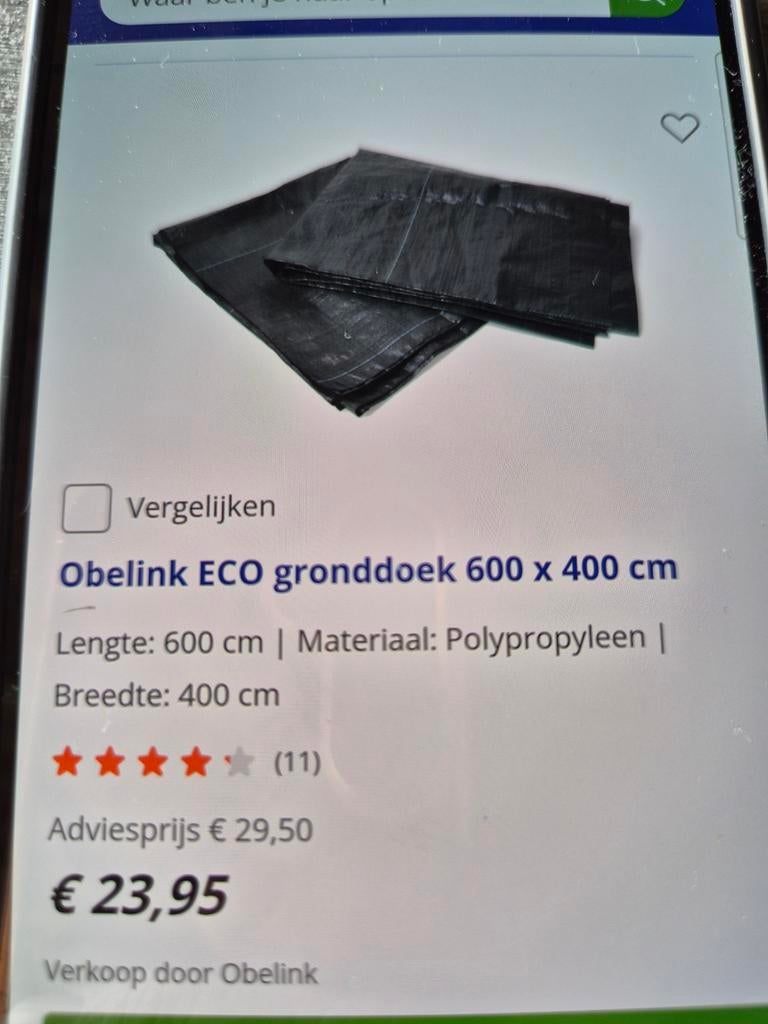 Nieuw grondzeil 4 bij 6 meter eco Nieuw, Ophalen of Verzenden, Zo goed als nieuw