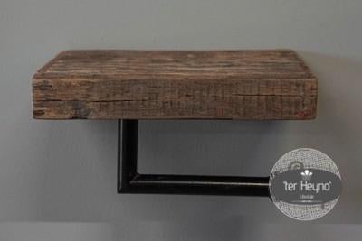 Oud houten toiletrol houder wc hout stoer sober landelijk, Verzenden, Nieuw