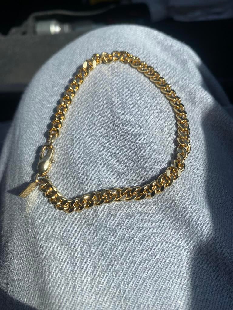 Gouden armband double dames, Sieraden, Tassen en Uiterlijk, Armbanden, Ophalen of Verzenden, Zo goed als nieuw, Goud