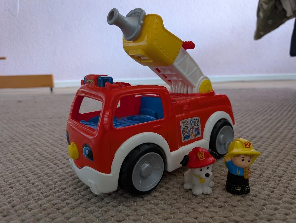 Fisher Price Little People brandweerauto met hondje, Kinderen en Baby's, Speelgoed | Fisher-Price, Gebruikt, Auto of Voertuig