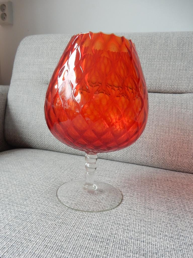 Empoli Robijnrode ballon vaas, Ophalen of Verzenden