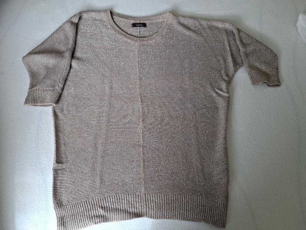 taupe kleurig truitje met zilverdraad maat s/m, Ophalen of Verzenden, Zo goed als nieuw, Maat 38/40 (M), Bruin