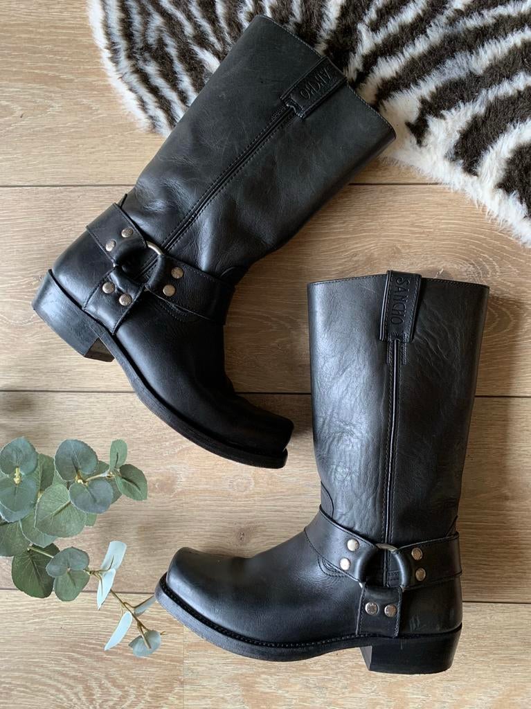 Sancho bikerboots 41 42 western boots bohemian laarzen, Kleding | Dames, Schoenen, Hoge laarzen, -, Zwart, -