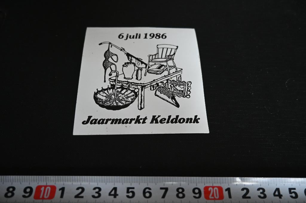 sticker Jaarmarkt Keldonk 6 juli 1986, Ophalen, Zo goed als nieuw
