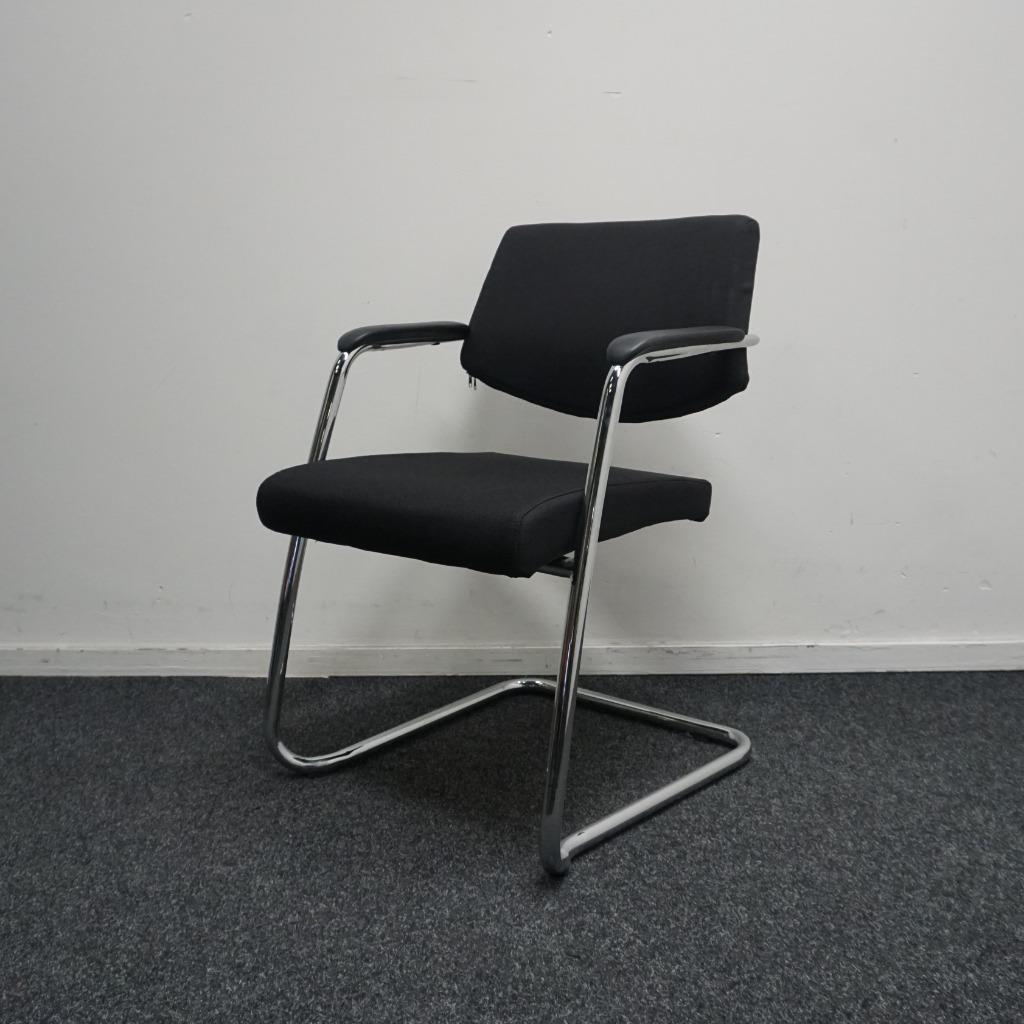 25x Vergaderstoelen | Zwart | Chroom | Stapelbaar, Gebruikt, -, Zwart, -