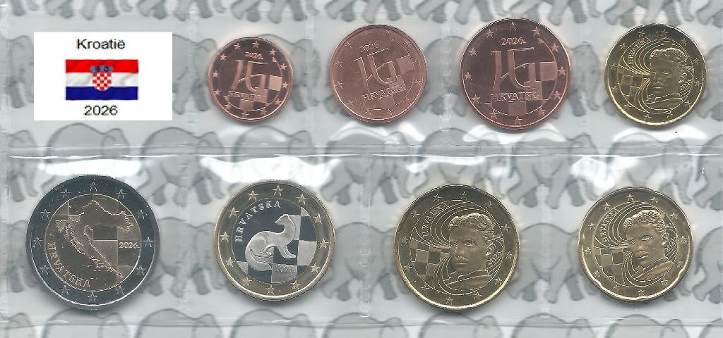 Kroatië UNC serie 2026, Postzegels en Munten, Munten | Europa | Euromunten, Setje, Overige waardes, Overige landen, Ophalen of Verzenden