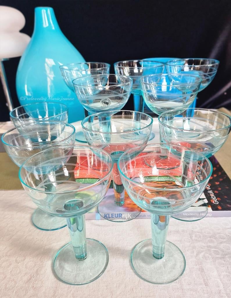 11x Ikea cocktail coupes Pralin aqua Pia Eldin-Lindsten., Ophalen of Verzenden