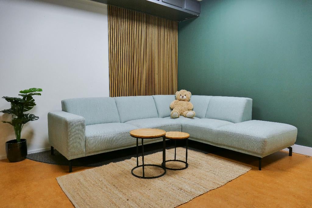 Montel Hoekbank Mint Groen Blauw [Refurbished], 250 tot 300 cm, -, -, Hoekbank