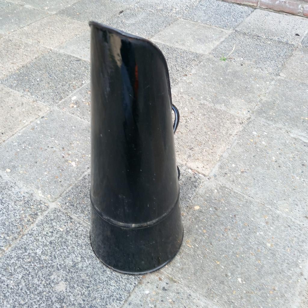 Zwart geëmailleerde kolenkit., Antiek en Kunst, Antiek | Emaille, Ophalen