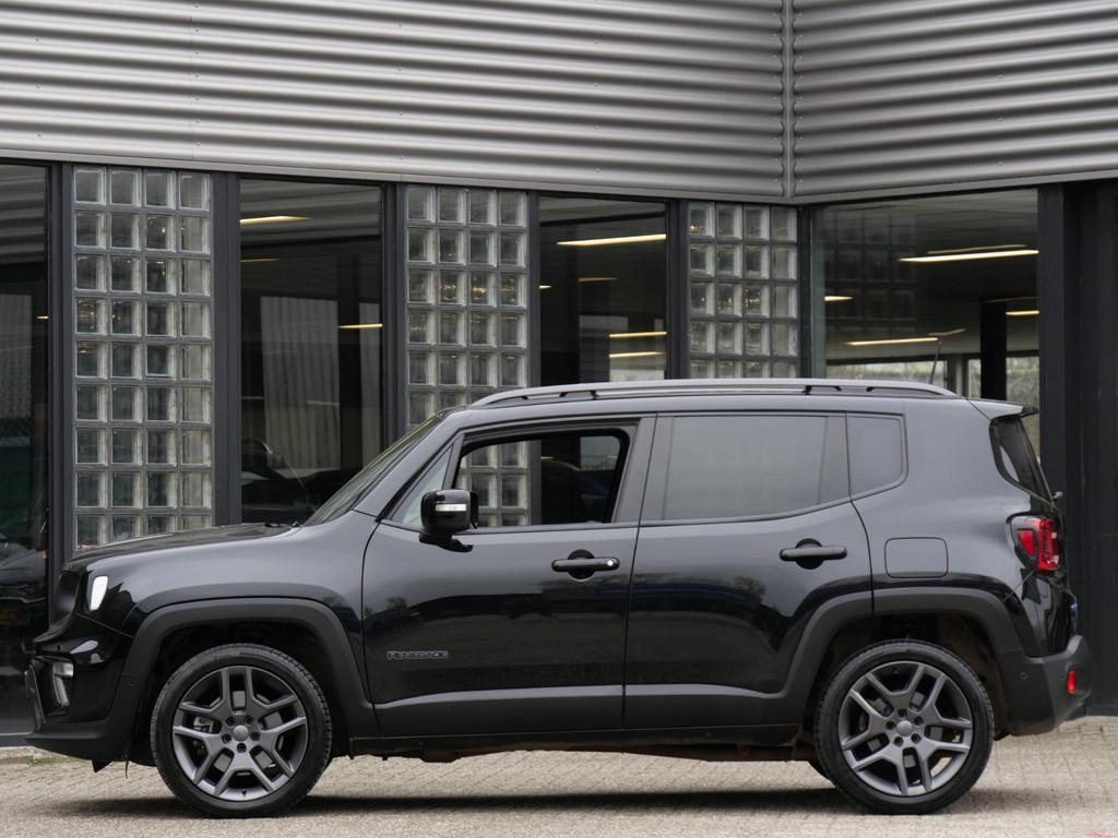 Jeep Renegade 4xe 240 PLUG-IN/ 19INCH/ LEER/ KENWOOD PREMIUM, Automaat, Gebruikt, 4 cilinders, Zwart