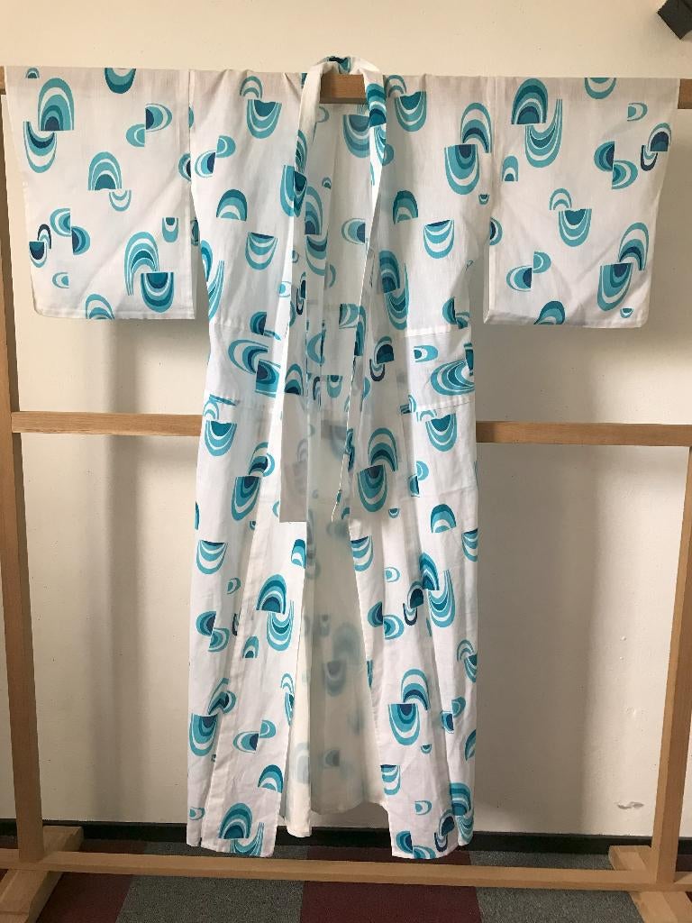 Traditionele Japanse Kimono white blue, Ophalen of Verzenden