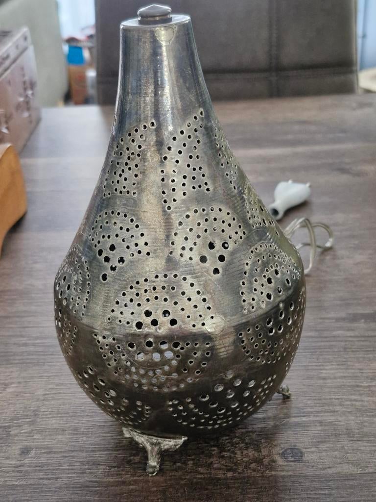 Oosterse of Marokkaanse filigrain tafellamp, Ophalen of Verzenden, Metaal, Minder dan 50 cm
