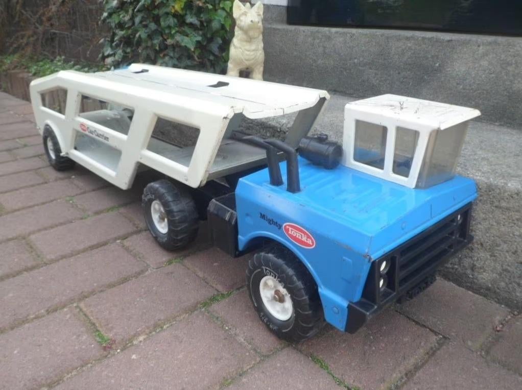 Mighty TONKA Car Carrier Vrachtwagen truck USA oplegger, Ophalen of Verzenden