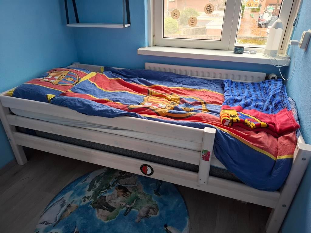 Flexa Eenpersoons Halfhoogslaper, Ophalen, Gebruikt, Lattenbodem, 70 tot 85 cm