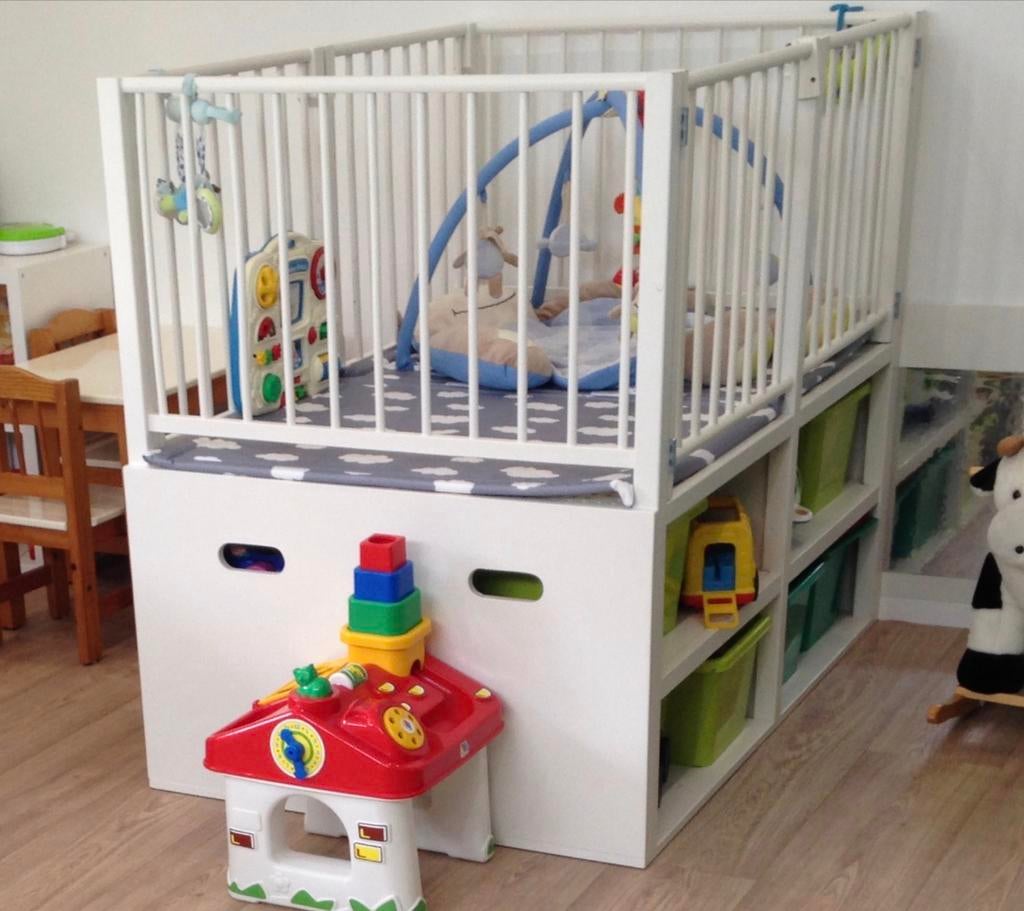 Handgemaakte Duo Box met opbergkast, Kinderen en Baby's, Boxen, Gebruikt, Ophalen