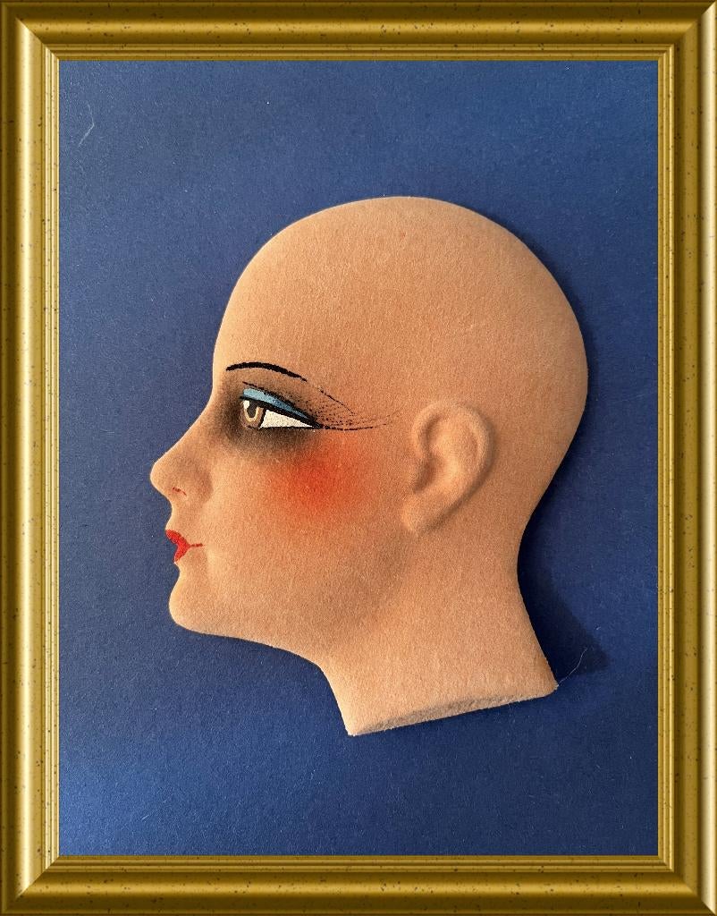 Art deco gezicht, plat hoofd, silhouet, Ophalen of Verzenden