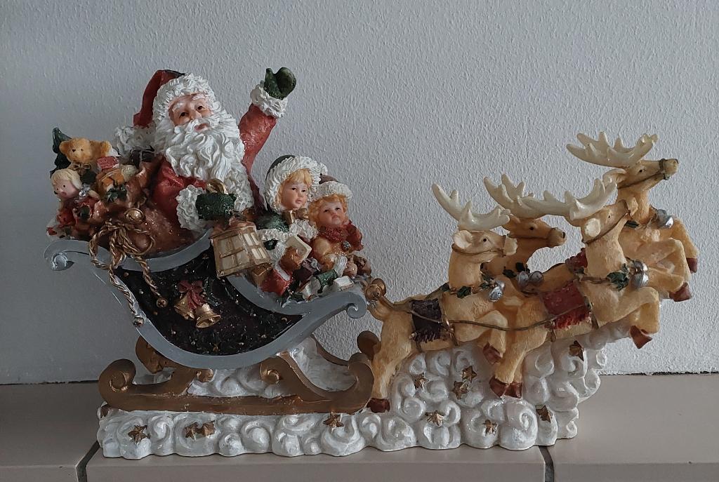Kerstman met arreslee, Diversen, Kerst, Ophalen of Verzenden