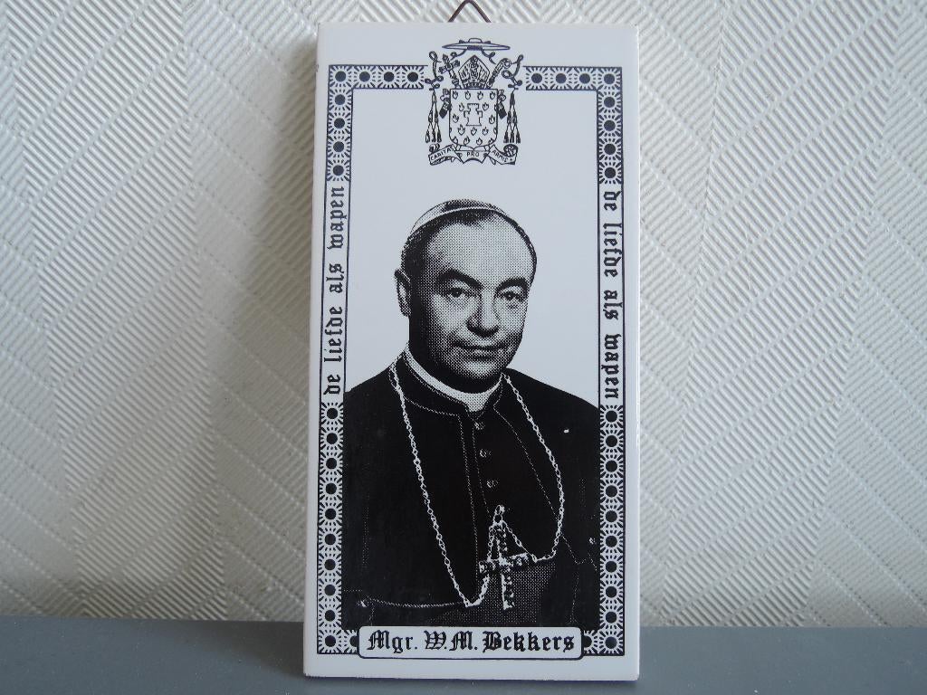 Herdenkingstegeltje van Mgr Bekkers, Ophalen of Verzenden, Zo goed als nieuw, Overige typen, Christendom | Katholiek
